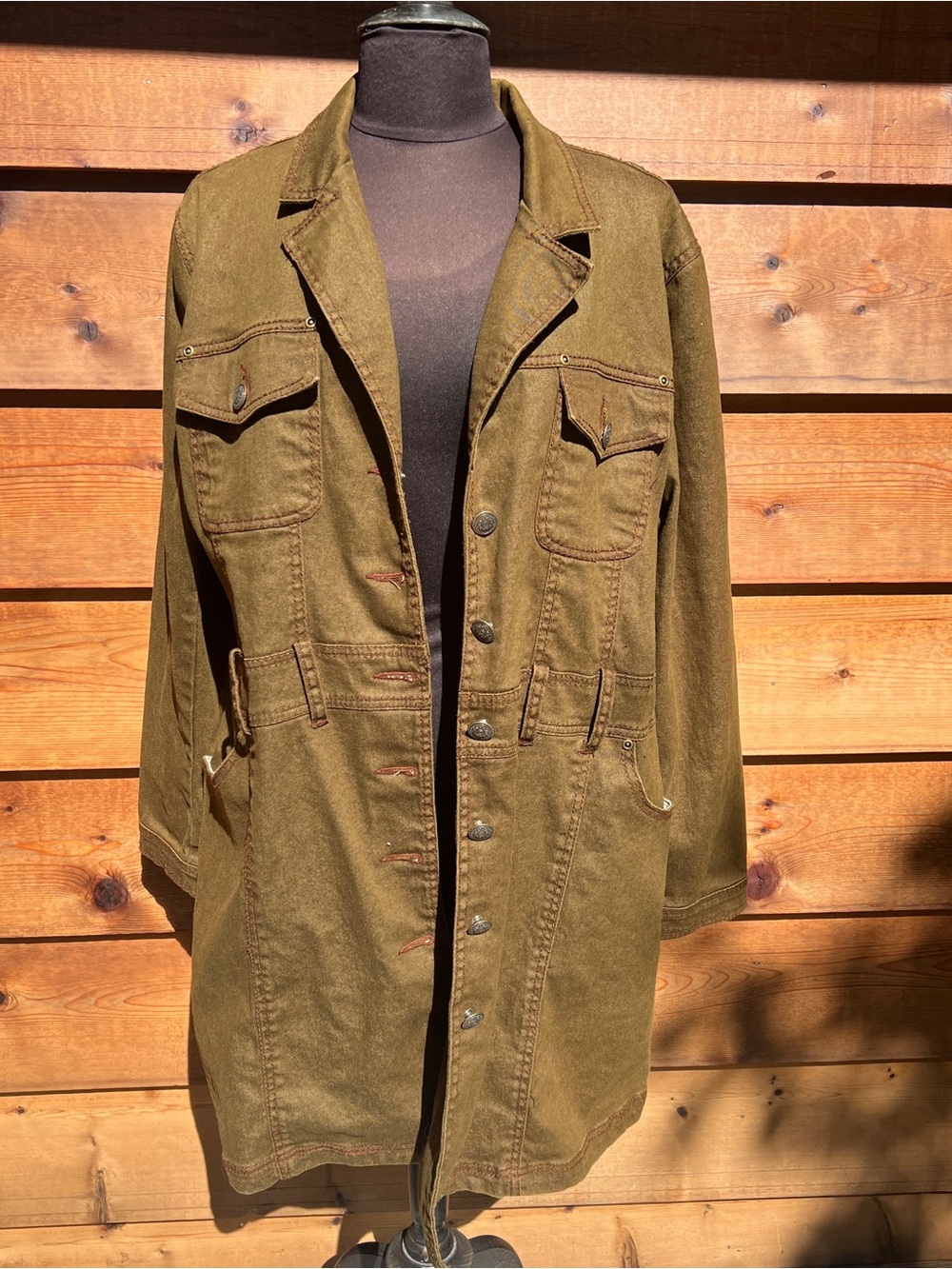 DG2 Olive Green Utility Coat Jacket - Women